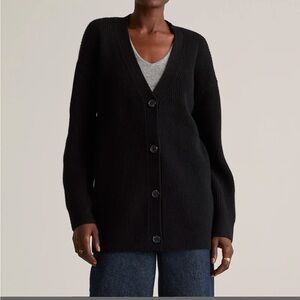 QUINCE Mongolian Cashmere Oversized Boyfriend Cardigan Sweater